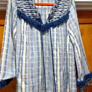 Sugar Lips blue/white tassel top